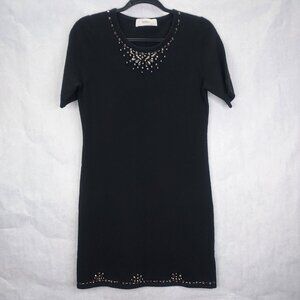 PRINGLE OF SCOTLAND Sweater Dress Women's S Pullover Shift Beaded Cashmere Wool